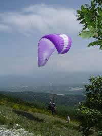 Paraglider take off